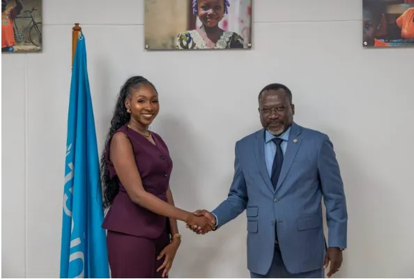 Sophie Tall, fondatrice d’Amanii, avec le représentant de l’UNICEF Côte d’Ivoire